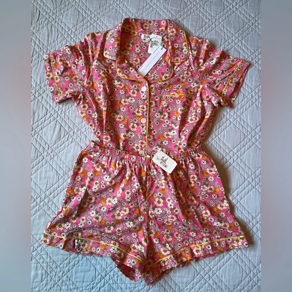 BEDHEAD RETRO FLORAL Short Sleeve Classic Shorty PJ Set, Medium (NWT) - Picture 7 of 15